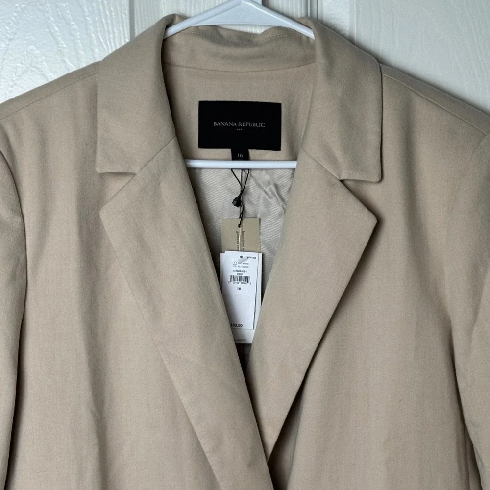 Banana Republic‎ Blazer Women 16 Beige Tan Double Breasted Professional NEW $180